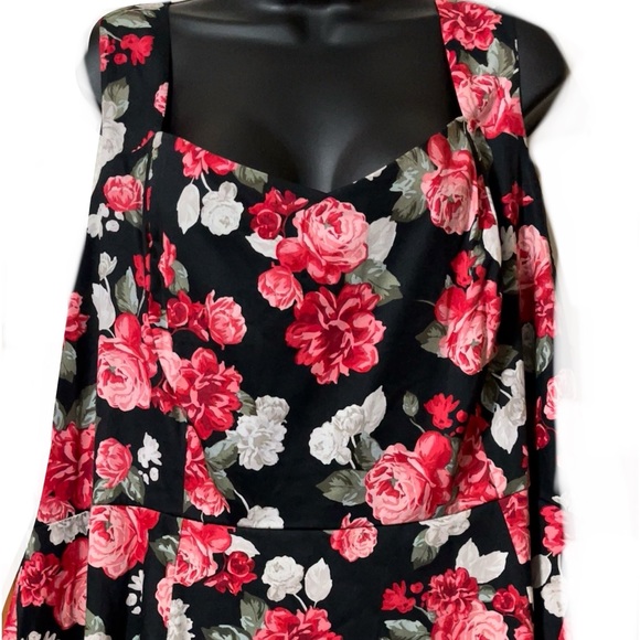 Torrid Black and Pink Floral Dress - Picture 2 of 16